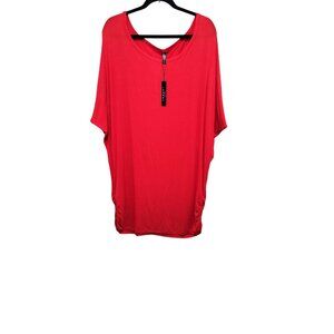 Johnny California Red Batwing plus size Sleeve Top 5XL